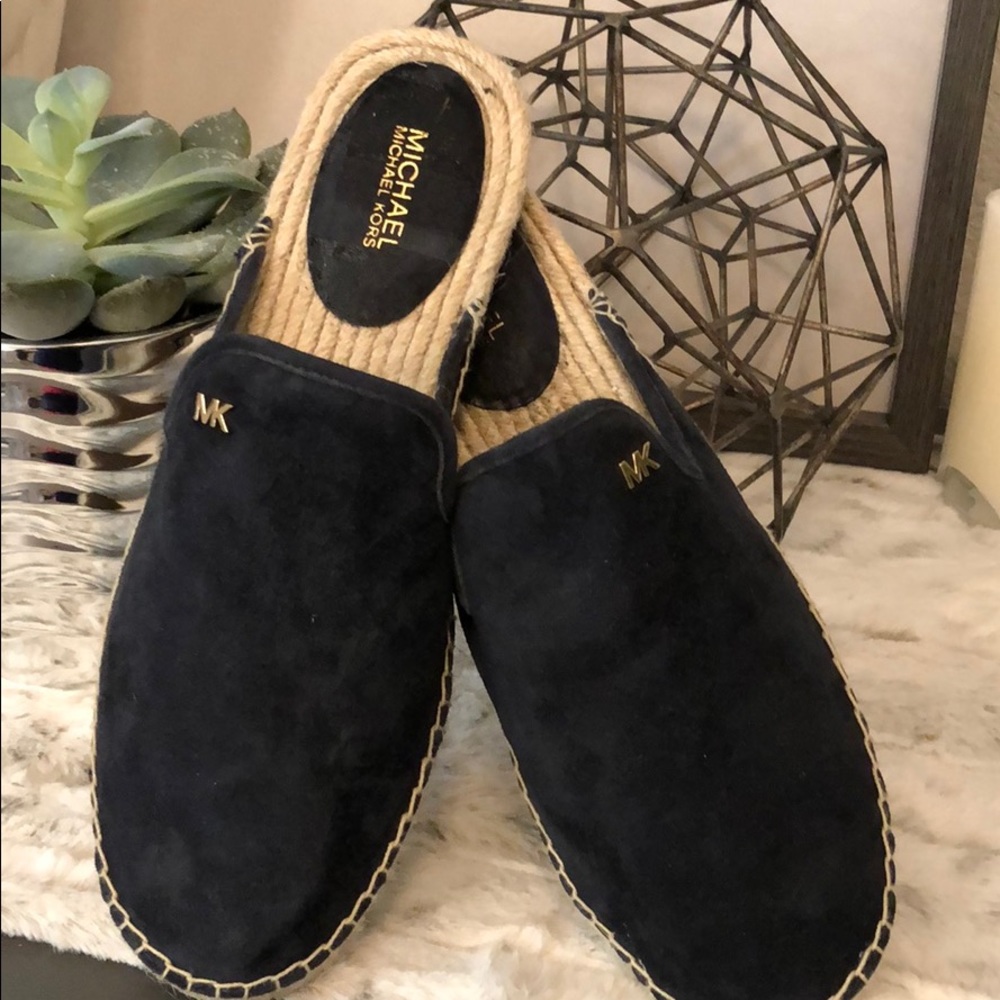 Michael Kors Blue Suede Mule Espadrille size 9